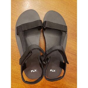 flx fisherman sandals strappy  black‎ sz 11 women's Hook N Loop Straps